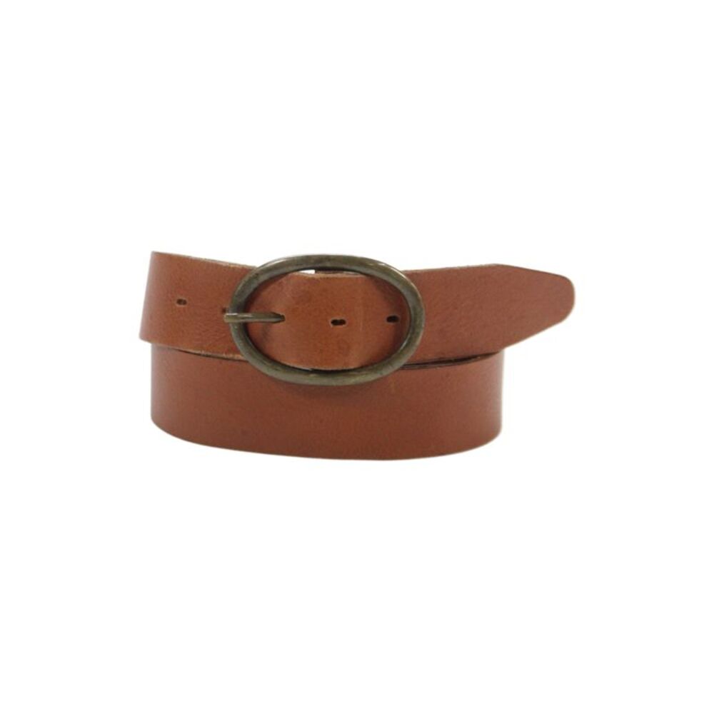 Theory Womens Leather Oval Buckle Waist Belt Brown Size S